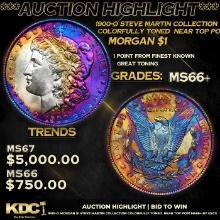 ***Auction Highlight*** 1900-o Morgan Dollar Steve Martin Collection Colorfully Toned  near Top Pop!