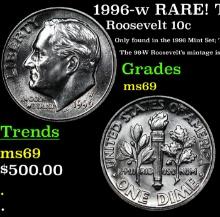 1996-w Roosevelt Dime RARE! TOP POP! 10c Grades ms69 BY SEGS