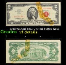 1963 $2 Red Seal United States Note Grades vf details