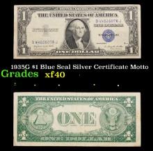 1935G $1 Blue Seal Silver Certificate Grades xf Motto