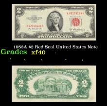 1953A $2 Red Seal United States Note Grades xf