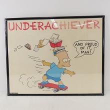 Bart Simpson Underachiever Poster framed