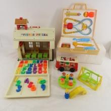 Fisher Price School House, Bus & Medical Kit