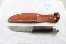 West Cut Fixed Blade Knife with Leather Sheath