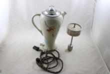 Art Deco Hall Electric Perculator Fuji Pattern