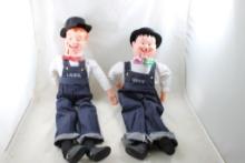 1970 Laurel & Hardy Ventriloquist Dolls 24"