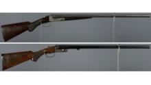 Two American Double Barrel Shotguns