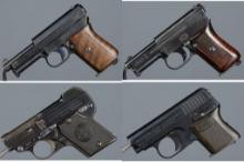 Four European Semi-Automatic Pocket Pistols