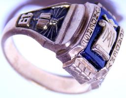 1967 Mynderse Academy Girls 10K Yellow Gold High School Graduation Ring