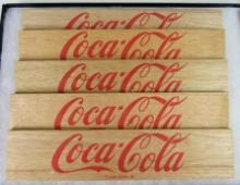 Lot (5) Vintage NOS Coca Cola Wooden Signs