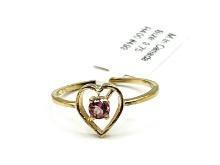 10KT Yellow Gold Natural Pink Tourmaline (0.11ct)Baby Ring, Size 3.75, W/A $655.00.