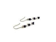 10KT White Gold Natural Blue Sapphire (0.85ct) Dangling Earring, W/A $380.00.