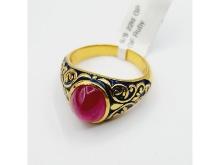 22KT Gold Plated Sterling Silver Natural Enhanced Ruby (6.22ct), Ring, Size 9