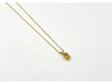 14KT Yellow Gold Natural Citrine Pendant With Gold Plated Sterling Silver Chain