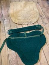 Fleece bareback pad with cinch, & Fleece saddle pad