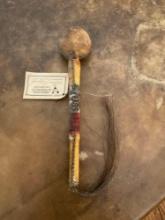 19" Native American ceremonial rattle with certificate of authenticity