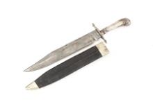 Antique Clip Point Bowie Knife, ricasso is  marked  "Harrison Bros. & Howson, Sheffield", with 11" c