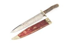 Antique Clip Point Bowie Knife, ricasso is marked "I XL", blade is marked "G. Wostenholm & Son Washi