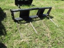 261. NOTCH 4 TINE ROUND OR SQUARE SKID LOADER MOUNTED BALE FORK WITH SIDE U