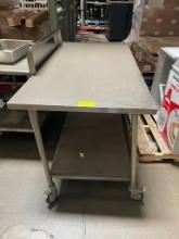 16-36-02-FL Stainless Steel Prep Table on Wheels