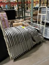 16-52-04-FL Lot of 24 Metal Folding chairs with cart