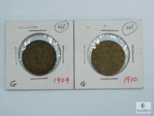 1909 & 1910 Canada Large Cents