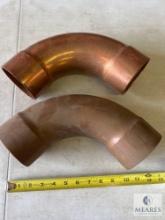 Two Streamline Copper 90-degree Ells - 3 5/8 OD