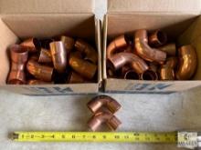 Two Boxes (50 pcs) Streamline Copper W-02047 90-degree Short Radius Ells - 1 1/8 OD