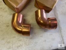 Two NIBCO W-2388 Copper 90-degree Fitting Elbows - 3 1/8 OD