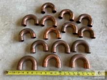 15 Streamline 180-degree Copper Return Bend Elbows