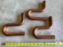 Three Streamline Copper Suction Line P Traps - 1 1/8 OD