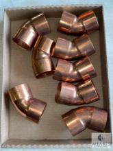 Lot of (8) 2-inch Copper 45-degree Ells
