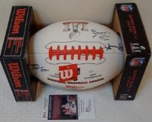 5x Autographed Multi Signed Full Size Wilson NFL Football Super Bowl JSA Bosa Gordon Winston 1/1