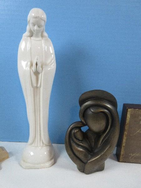 Religious Collection Peakdale Mid Century Madonna Holding Baby Jesus 6 3/4" Statuette,