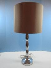 Transitional Modern Segment Design 23" Stainless Lamp