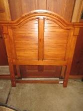 Knotty Pine Early American Style Arched Pediment Shutter Twin Size Headboard-53 1/2" x 46"