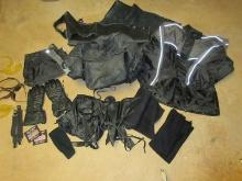 Lot Motorcycle Gear Leather Backpack Duffle Bag, Star Lite Glasses, Waterproof Riding Gear