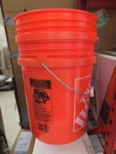 Lot of 2 of The Home Depot 5 Gallon Orange Homer Bucket, Retail Price $5/Each, Appears to be New,
