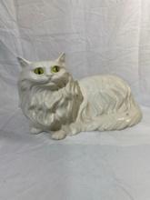 White Ceramic Persian Cat Figurine....