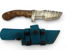 Handmade Damascus steel knives with custom wood, bone, horn or resin handles. The knives are made