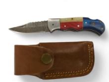 Handmade Damascus steel knives with custom wood, bone, horn or resin handles. The knives are made