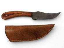 Handmade Damascus steel knives with custom wood, bone, horn or resin handles. The knives are made