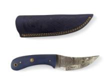 Trailing Point - Upswept Knife. Handmade Damascus steel knives with custom wood, bone, horn or resin