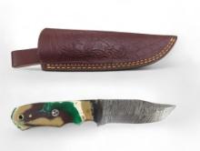 Clip Point California Knife. Handmade Damascus steel knives with custom wood, bone, horn or resin