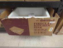 Fireclay Kitchen Sink Model MH-241911-W White Fireclay Dual-mount Kitchen Sink with Basket Strainer