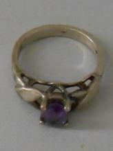 925 RING WITH PURPLE STONE