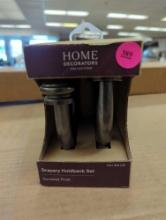 Lot of 3 Packs of Home Decorators Collection Gunmetal Steel Hook Curtain Holdback (Set of 2) and 2