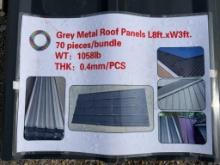 Unused Grey Metal Roof Panel 70 PCS
