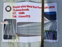 Unused White Metal Roof Panels 70 PCS