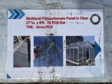 Unused Multiwall Polycarbonate Pane in Clear 20 PC